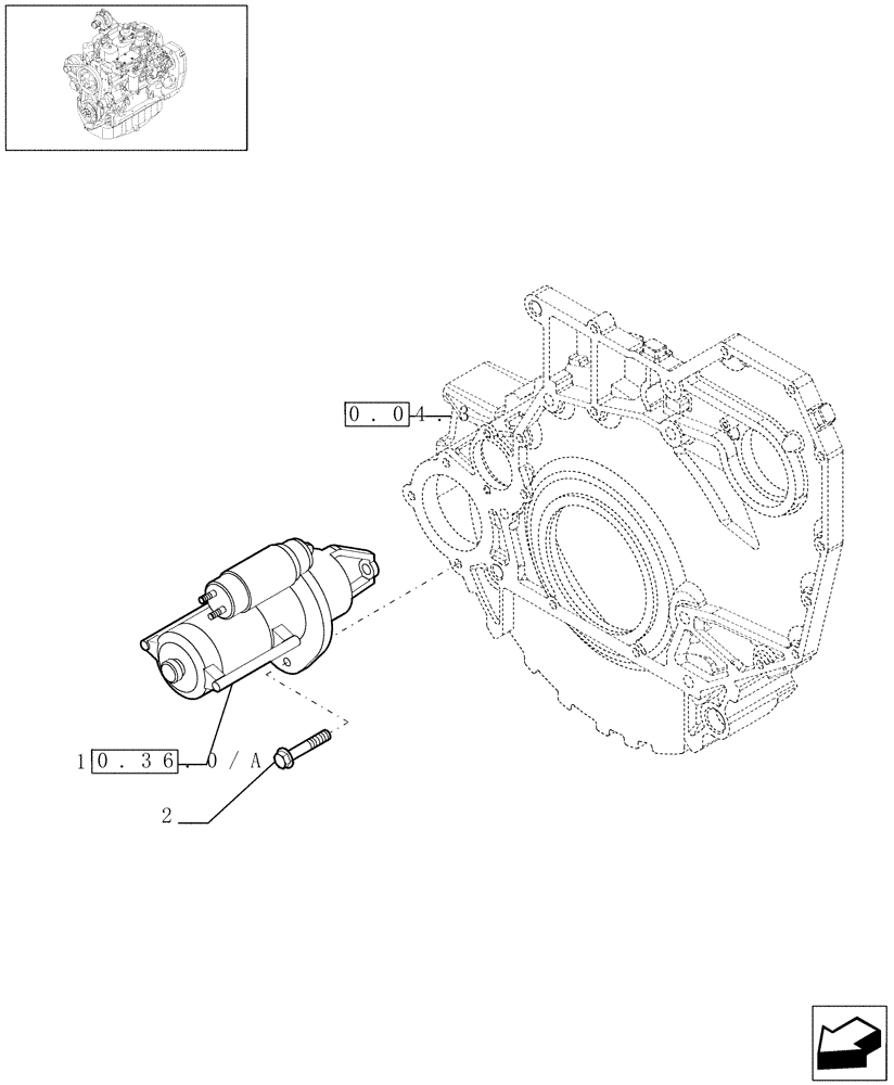 Схема запчастей Case IH F4GE9484A J602 - (0.36.0[01]) - STARTER MOTOR (504028114-504036933) 