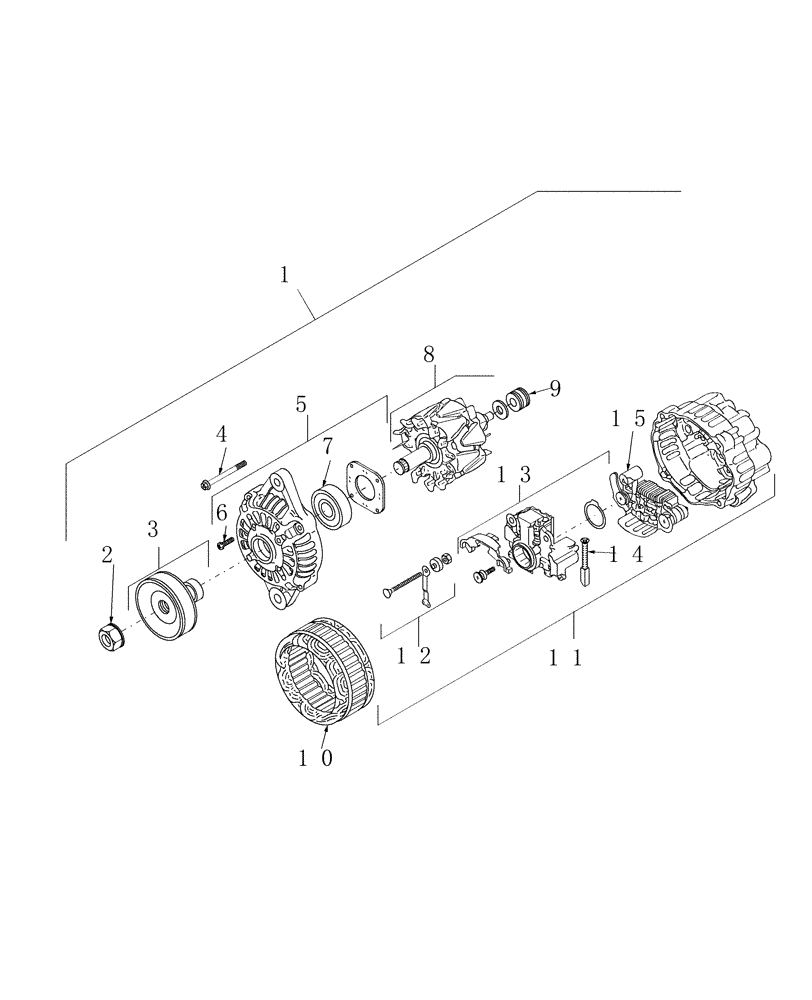 Схема запчастей Case IH DX35 - (01.09) - ALTERNATOR (01) - ENGINE