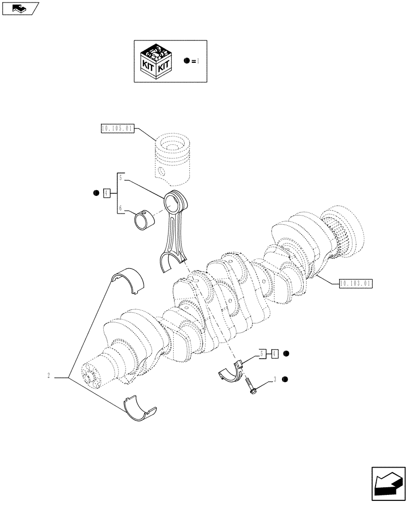 Схема запчастей Case IH F4HE9684D J109 - (10.105.02) - CONNECTING ROD (504129391) (10) - ENGINE