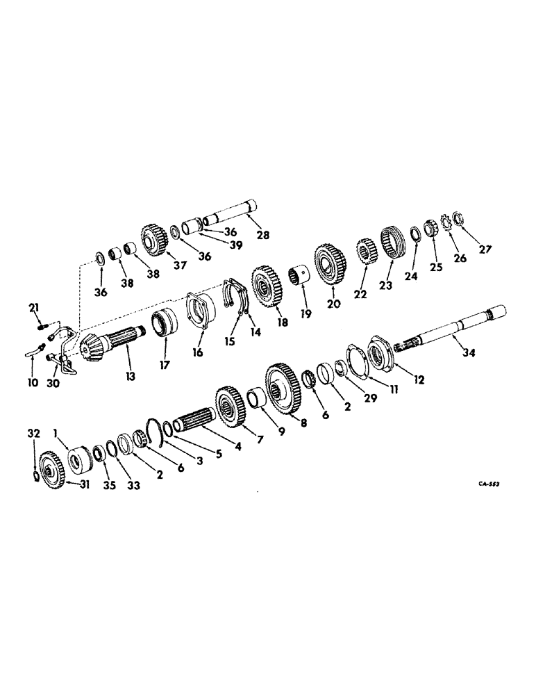 Схема запчастей Case IH 826 - (07-16) - DRIVE TRAIN, RANGE TRANSMISSION, IN REAR FRAME, HYDROSTATIC DRIVE TRACTORS (04) - Drive Train