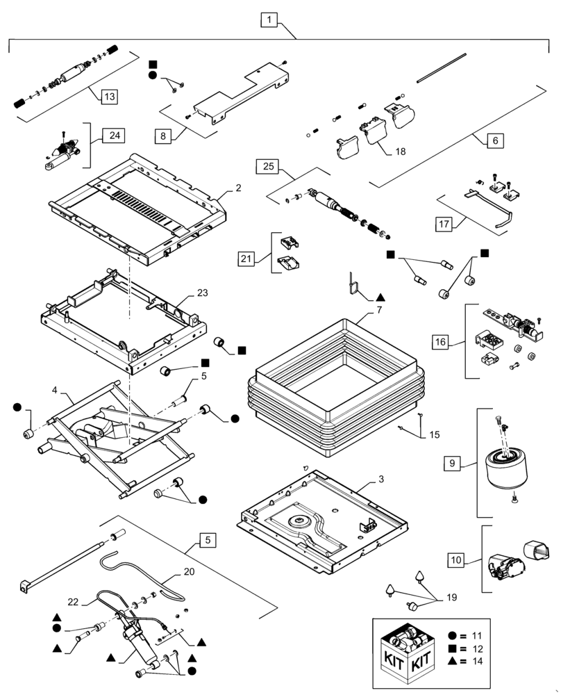 Схема запчастей Case IH MAGNUM 275 - (09-32) - SEAT - SUSPENSION ASSEMBLY (09) - CHASSIS/ATTACHMENTS