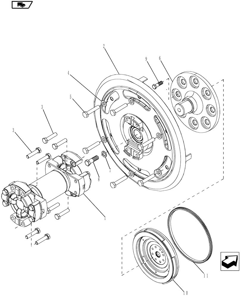 Схема запчастей Case IH MAGNUM 225 - (21.135.03) - TRANSMISSION DRIVE SHAFT & DAMPER, WITH CONTINUOUSLY VARIABLE TRANSMISSION (21) - TRANSMISSION