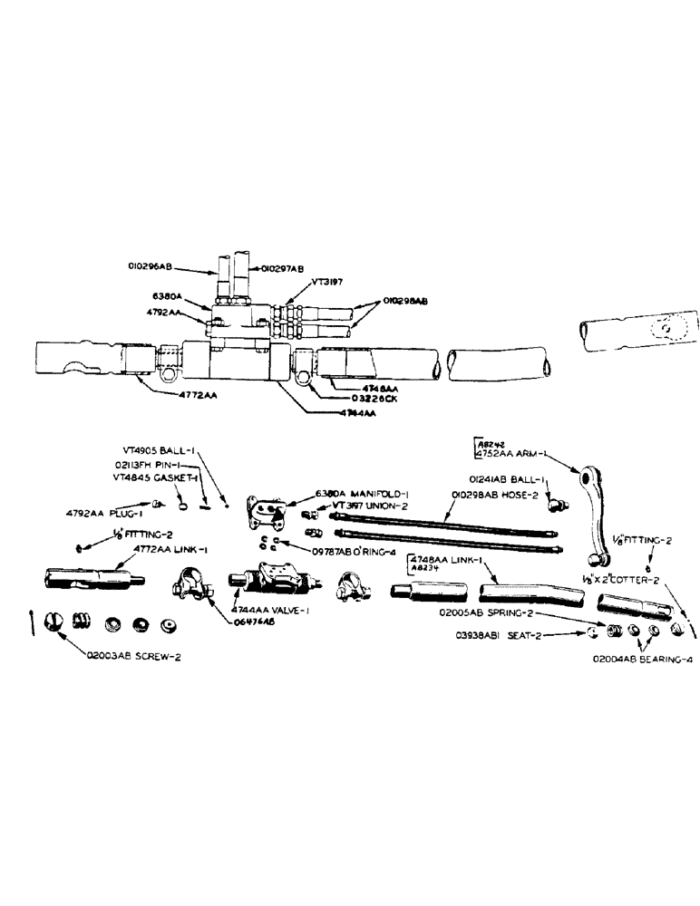 Схема запчастей Case IH 500-SERIES - (089) - HYDRAULIC POWER STEERING DRAG LINK, PRIOR TO TRACTOR NUMBER 808719 (05) - STEERING