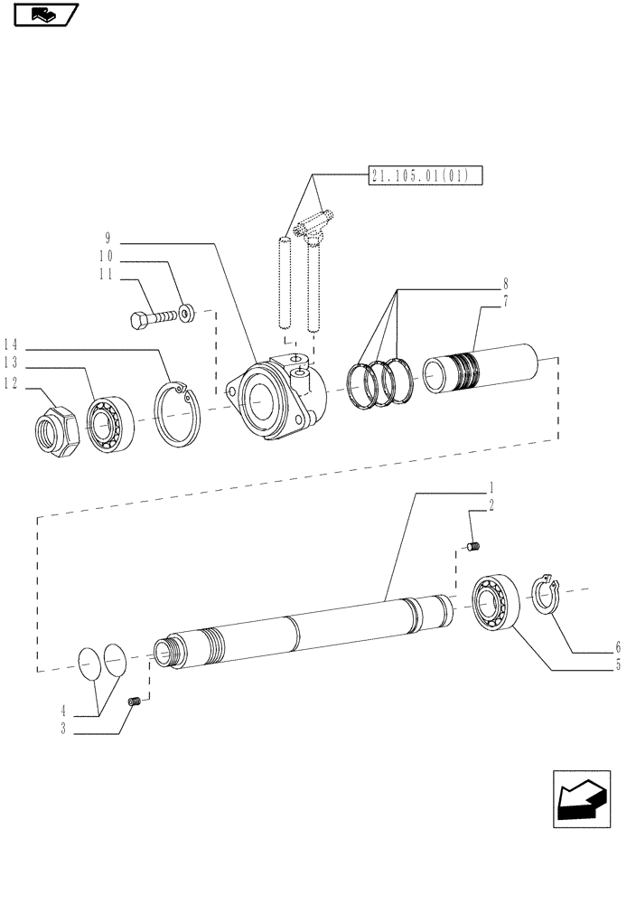 Схема запчастей Case IH MAGNUM 210 - (21.155.01[01]) - TRANSMISSION 19X6, CLUTCH DELIVERY MANIFOLD DRIVINGSHAFT, WITH POWERSHIFT TRANSMISSION (21) - TRANSMISSION