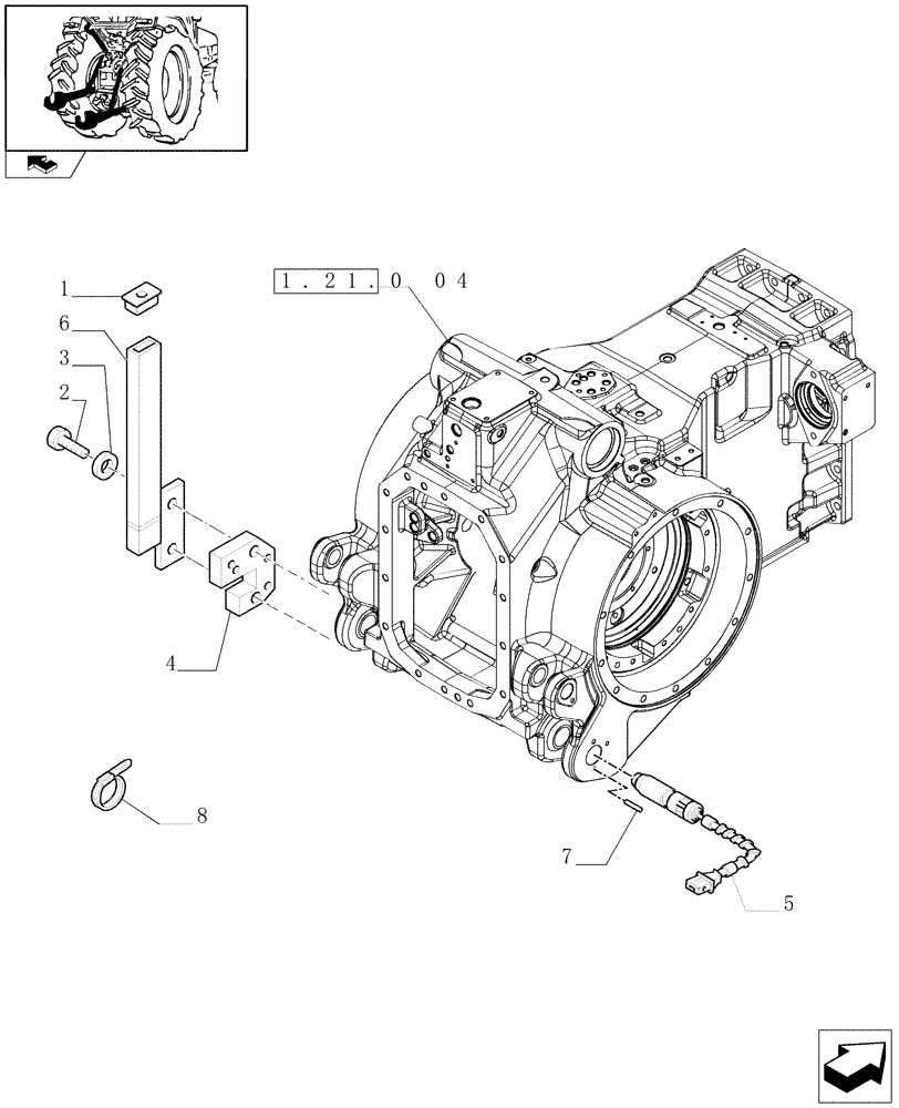 Схема запчастей Case IH PUMA 180 - (1.75.0[11]) - IMPLEMENT CARRIER DRAFT CONTROL SENSOR AND RELATED PARTS (06) - ELECTRICAL SYSTEMS