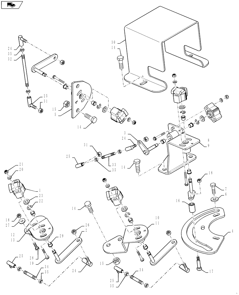 Схема запчастей Case IH 3330 - (55.440.12) - PACKAGE, SENSORS, AUTOFOLD PLUS, 120 (55) - ELECTRICAL SYSTEMS