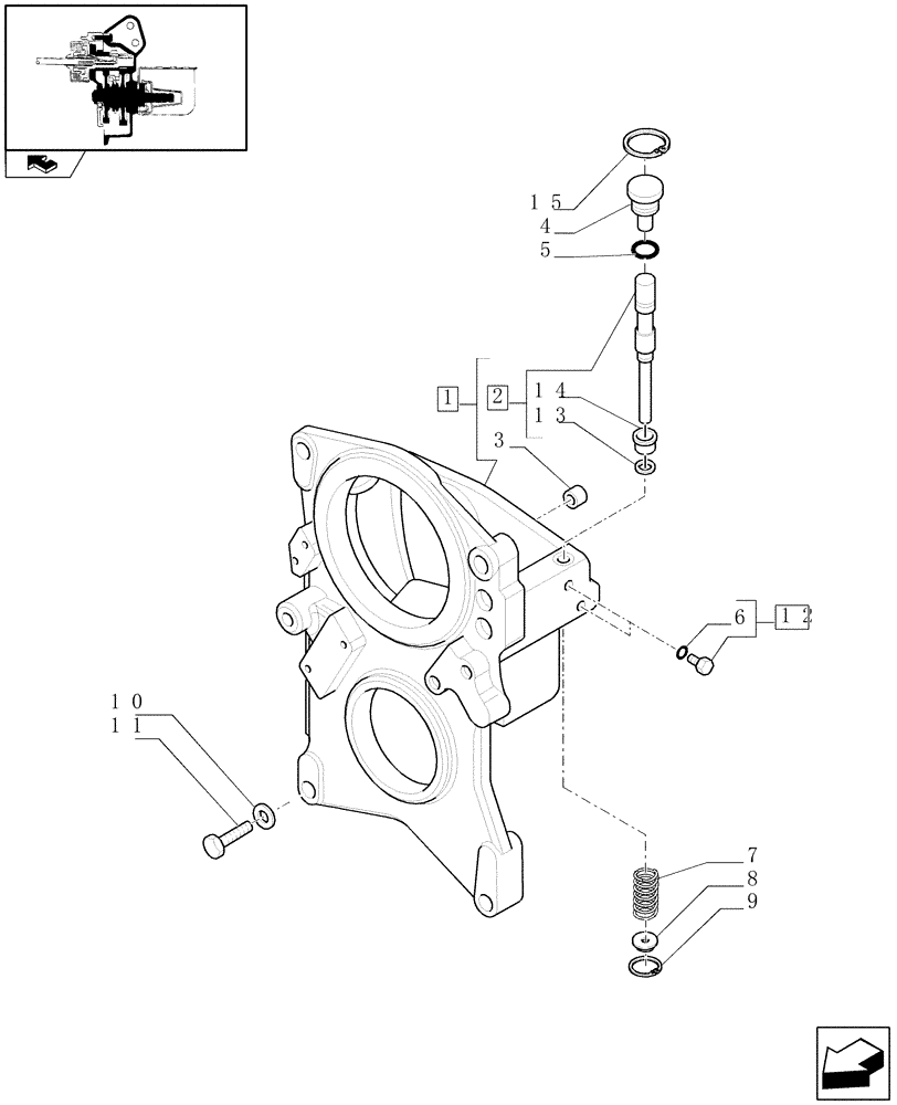 Схема запчастей Case IH PUMA 195 - (1.80.1/01[04]) - (VAR.145) ISO - POWER TAKE-OFF 540E/1000 RPM - SUPPORT AND RELATED PARTS (07) - HYDRAULIC SYSTEM