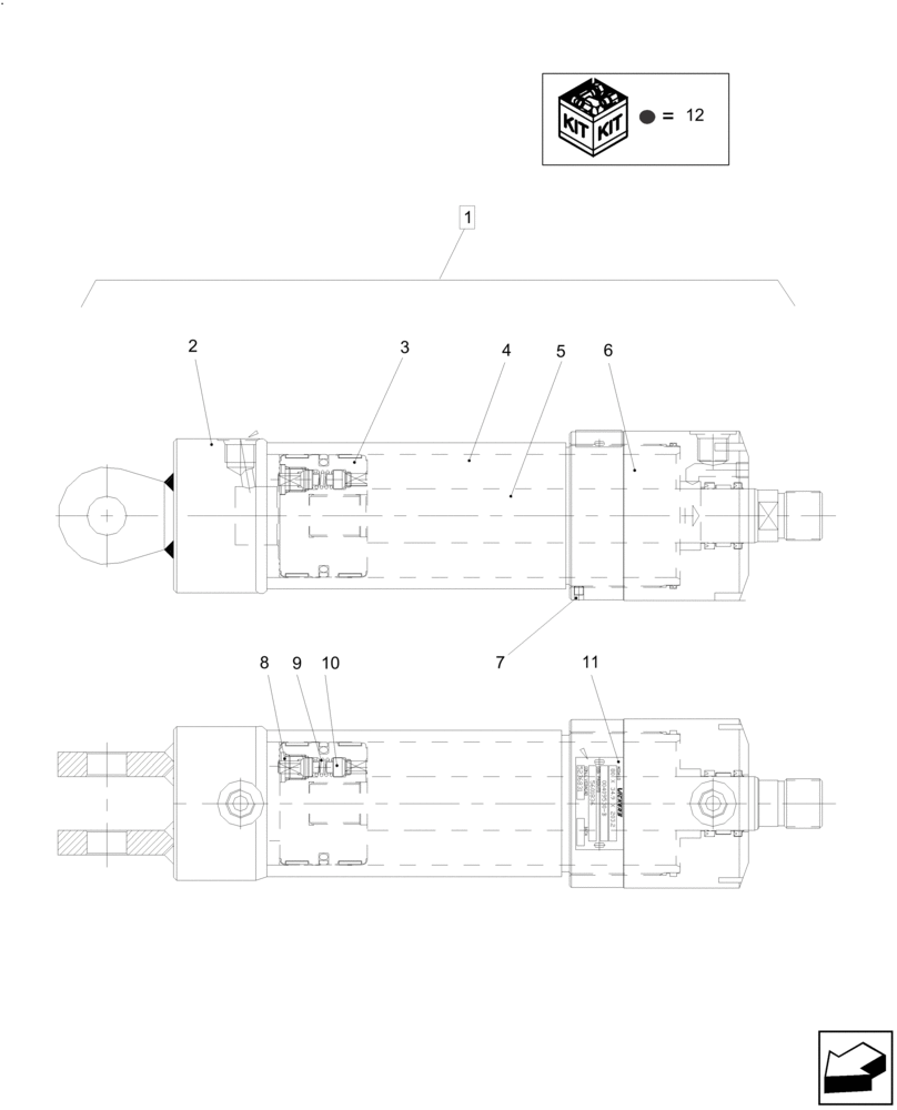 Схема запчастей Case IH A8800 - (41.416.AN[02]) - HYDRAULIC CYLINDER (STEERING) (41) - STEERING