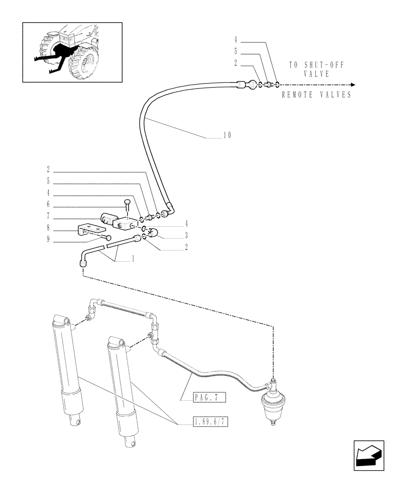 Схема запчастей Case IH MXM130 - (1.80.5[06]) - (VAR.780-781) LIFT AND FRONT PTO (6 - 21 SPLINES) CCLS - VALVE AND PIPES (07) - HYDRAULIC SYSTEM