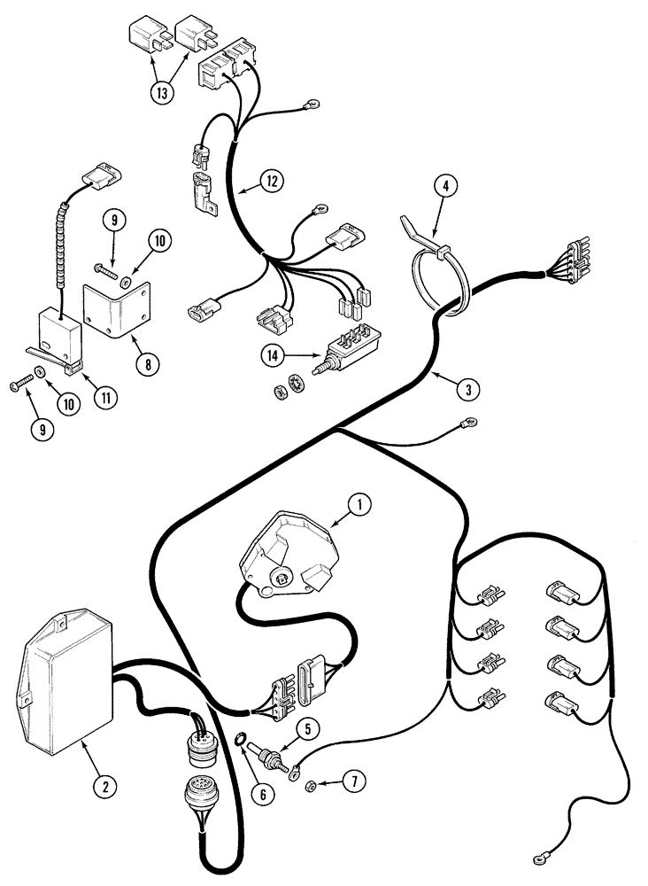 Схема запчастей Case IH 5220 - (4-06) - ELECTRICAL HARNESS, POWER SHIFT (04) - ELECTRICAL SYSTEMS