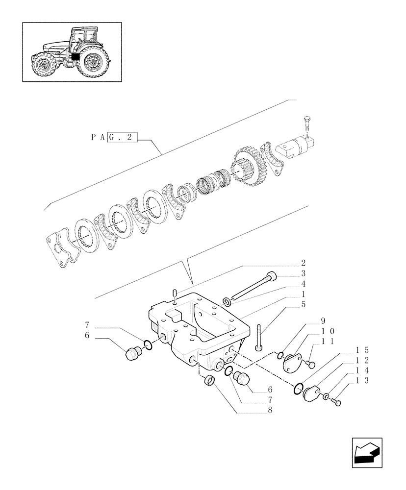 Схема запчастей Case IH JX90U - (1.65.5[01]) - PARKING BRAKE - 2WD (05) - REAR AXLE