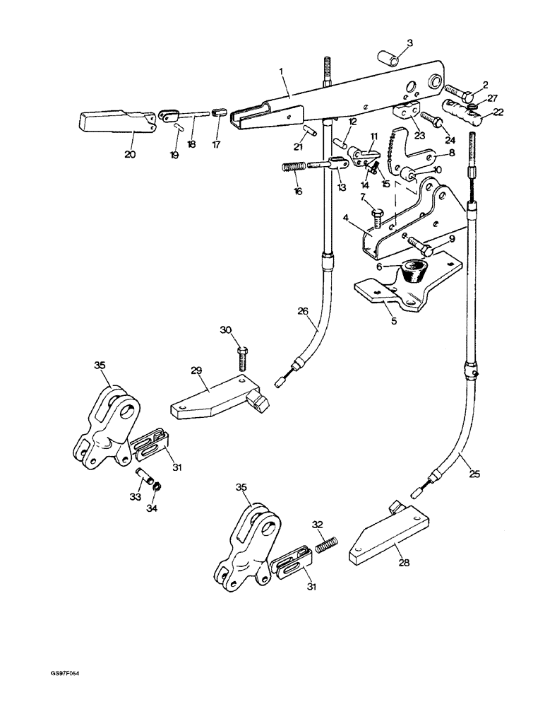 Схема запчастей Case IH 885 - (7-14) - HAND BRAKE LINKAGE, 885Q HIGHWAY TRACTORS (07) - BRAKES