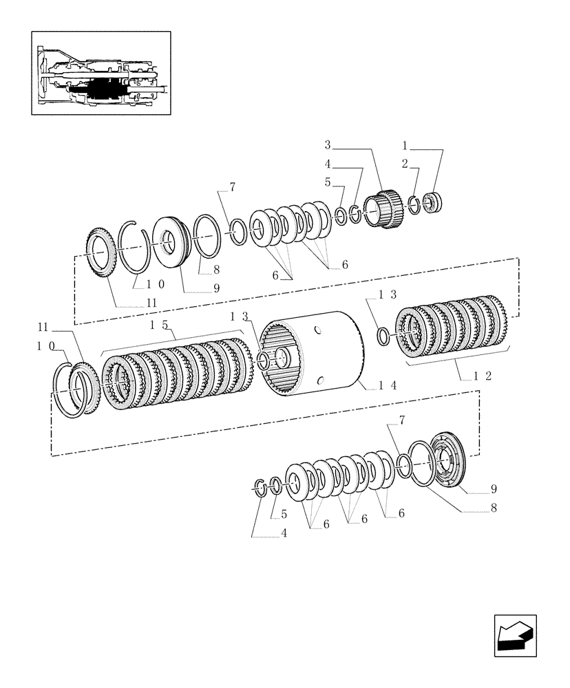 Схема запчастей Case IH MXM190 - (1.28.7/01[06]) - CLUTCH ENGAGEMENT (03) - TRANSMISSION