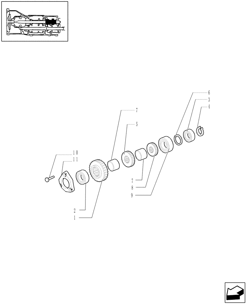 Схема запчастей Case IH JX80 - (1.28.1/03[03]) - (VAR.319) 12X12 (40KM/H) TRANSMISSION W/INSIDE AXLE FRONT BRAKE AND LIMITED SLIP - SHAFTS AND GEARS (03) - TRANSMISSION