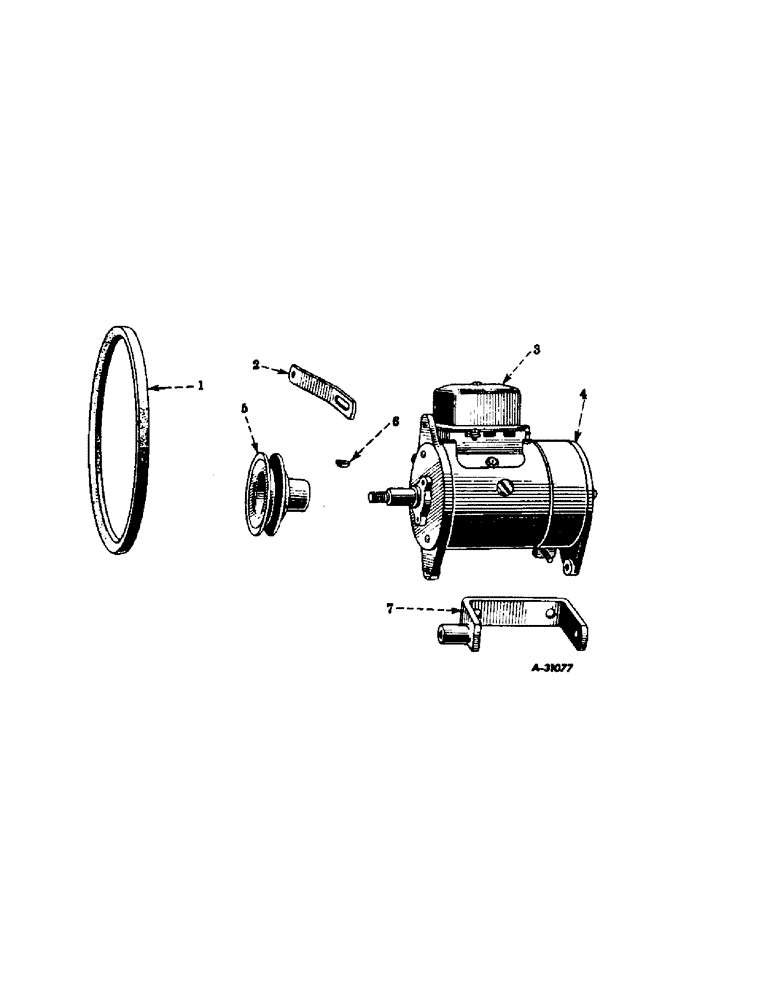 Схема запчастей Case IH FARMALL A - (050) - ELECTRICAL SYSTEM, GENERATOR, PULLEY AND BRACKET, DELCO-REMY, SPECIAL (06) - ELECTRICAL SYSTEMS