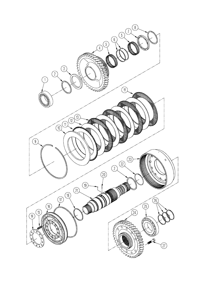 Схема запчастей Case IH STX375 - (06-30) - MANUAL SHIFT TRANSMISSION - SECOND SHAFT ASSEMBLY (06) - POWER TRAIN