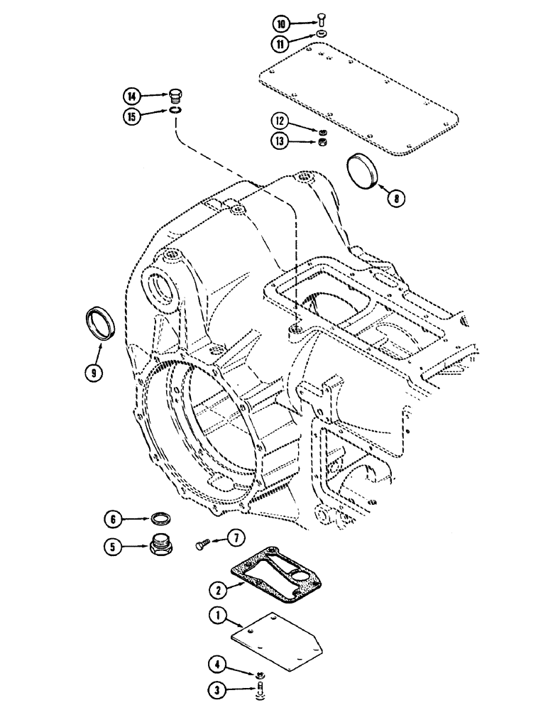 Схема запчастей Case IH 2290 - (6-222) - TRANSMISSION COVERS AND HARDWARE, TRACTORS WITHOUT HITCH (06) - POWER TRAIN