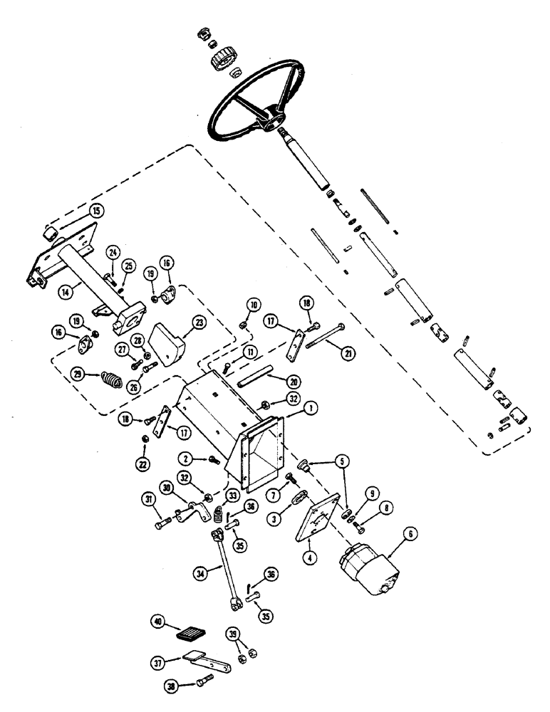 Схема запчастей Case IH 2390 - (5-144) - ADJUSTABLE STEERING COLUMN (05) - STEERING