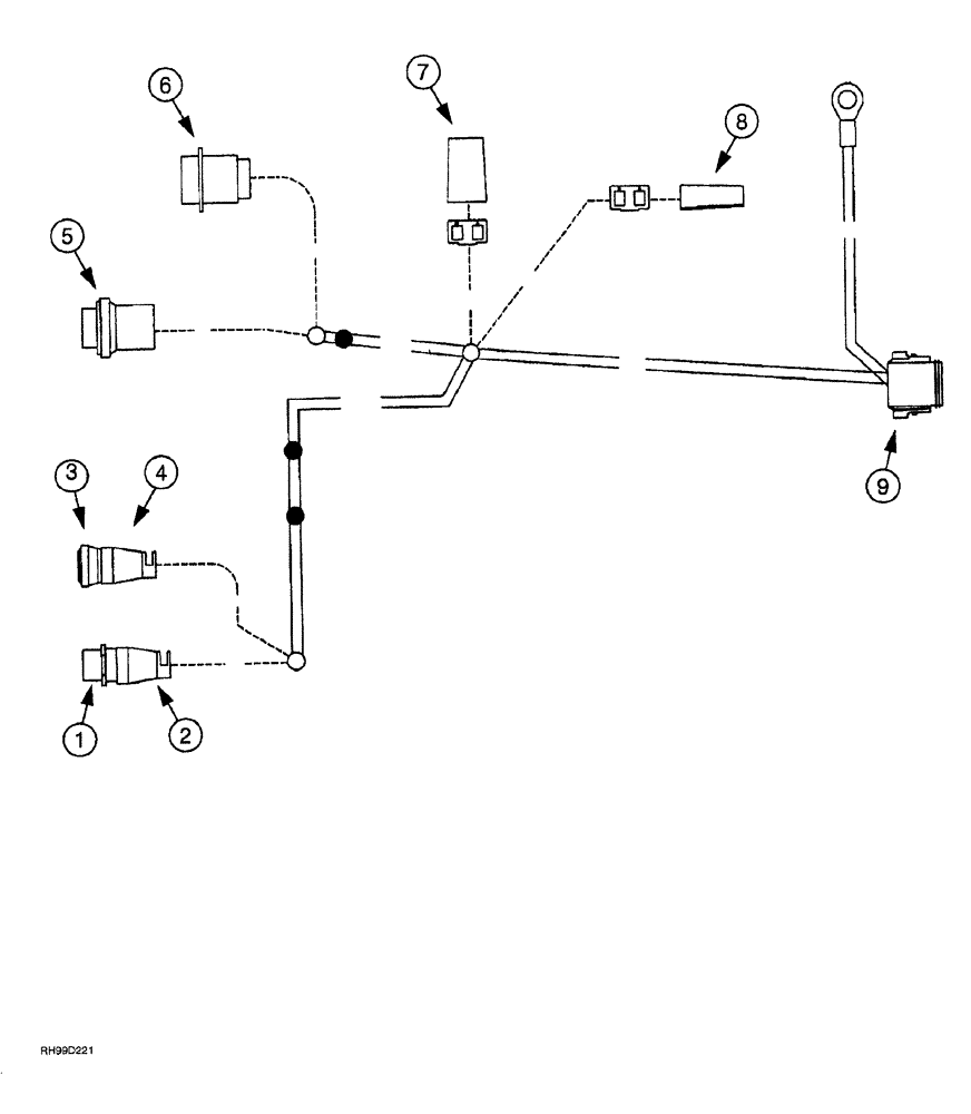 Схема запчастей Case IH AFS - (05-12) - HARNESS, ADAPTER (MX, 5100, 5200 ROPS/CANOPY, 7100, 7200, 8900 SERIES, C50-C100 PLATFORM & STRADDLE) (55) - ELECTRICAL SYSTEMS