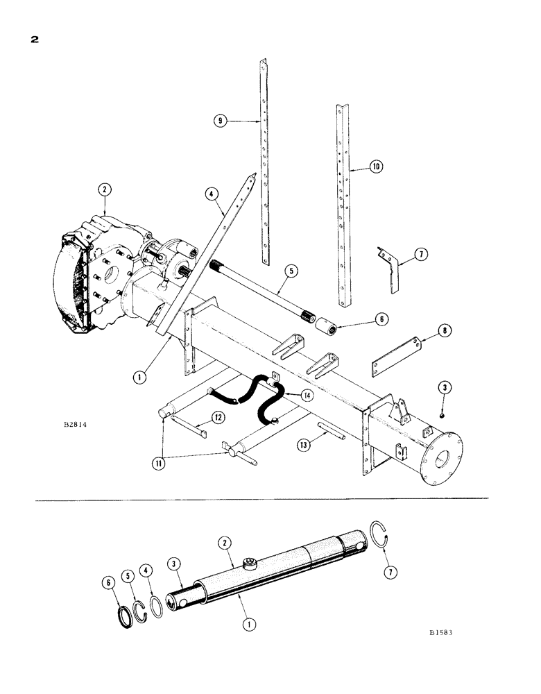 Схема запчастей Case IH 1665 - (02[2]) - HEADER LIFT CYLINDER (35) - HYDRAULIC SYSTEMS