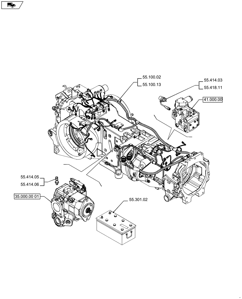 Схема запчастей Case IH PUMA 170 - (55.000.00[02]) - PICTORIAL INDEX - ELECTRICAL SYSTEMS (55) - ELECTRICAL SYSTEMS