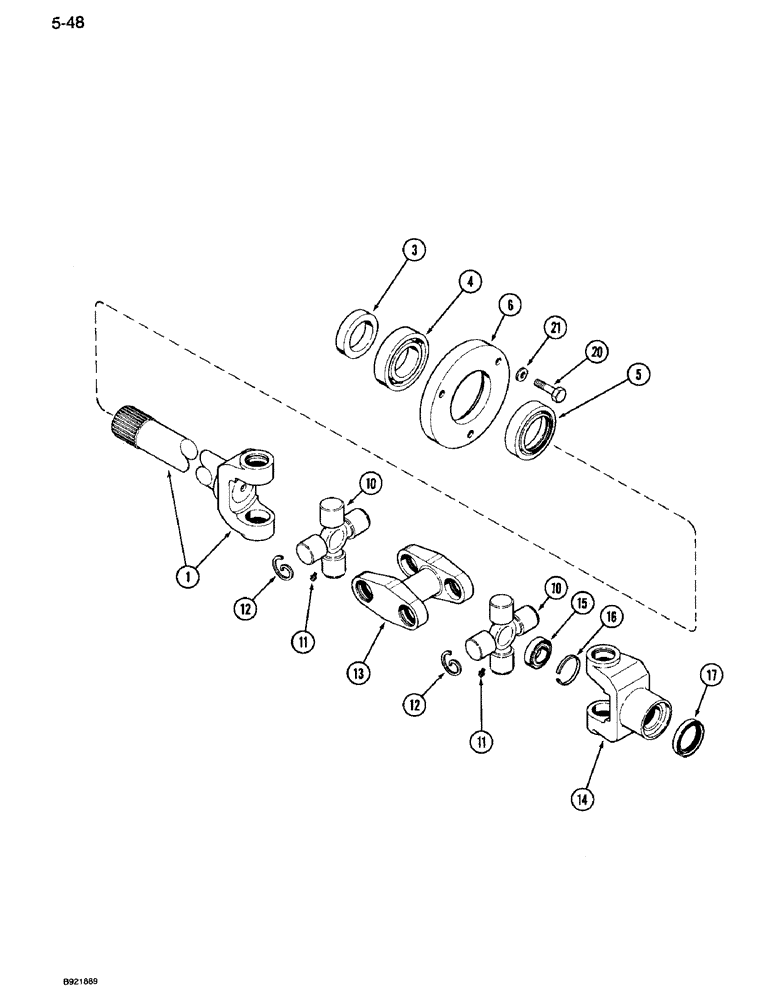 Схема запчастей Case IH 7110 - (5-48) - FRONT AXLE SHAFT, MFD TRACTOR (05) - STEERING