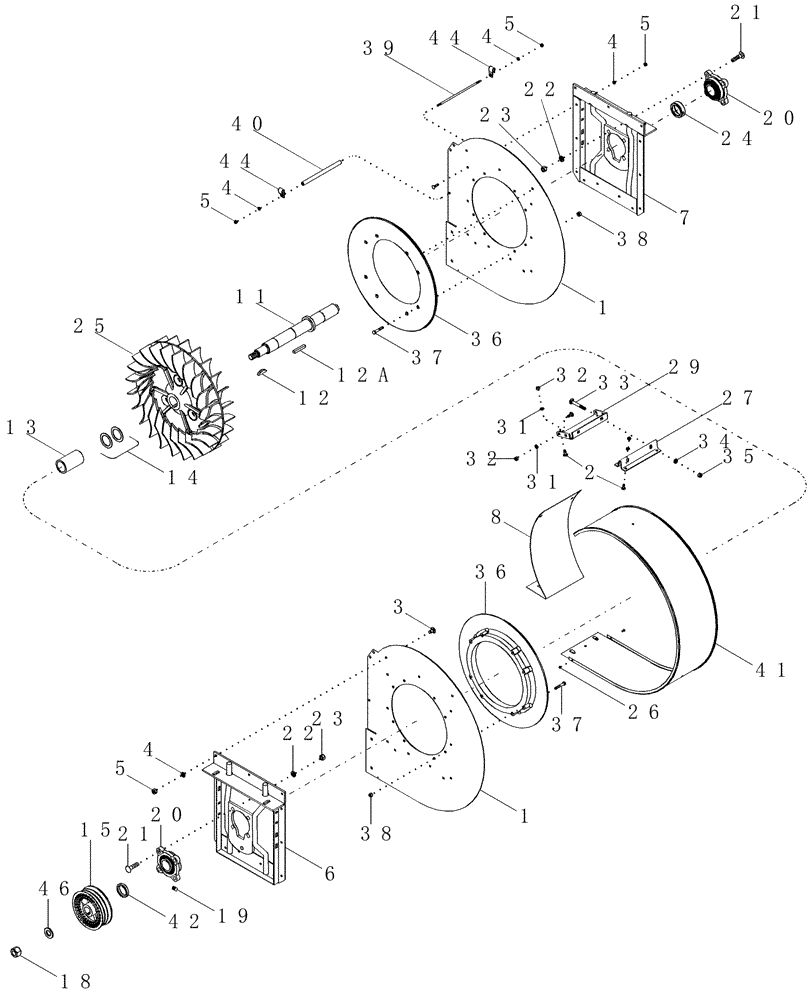 Схема запчастей Case IH 2555 - (09C-11A) - FRONT FAN - ASN JFG010001 (15) - HANDLING SYSTEM