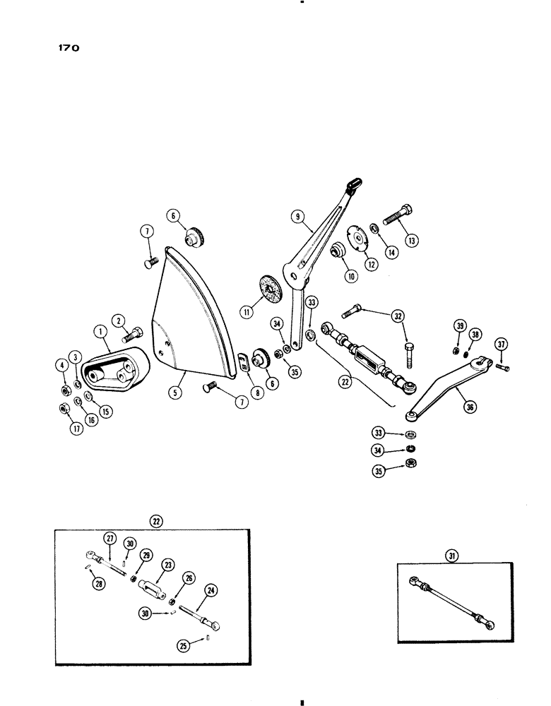 Схема запчастей Case IH 730 SERIES - (170) - DRAFT VALVE CONTROLS, ALL 730 AND 830, EXCEPT GROVE (08) - HYDRAULICS