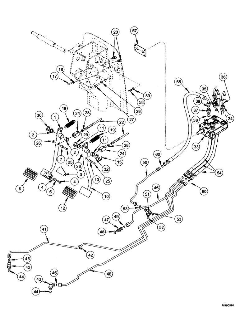 Схема запчастей Case IH MX220 - (7-002) - PEDAL, BRAKE (07) - BRAKES