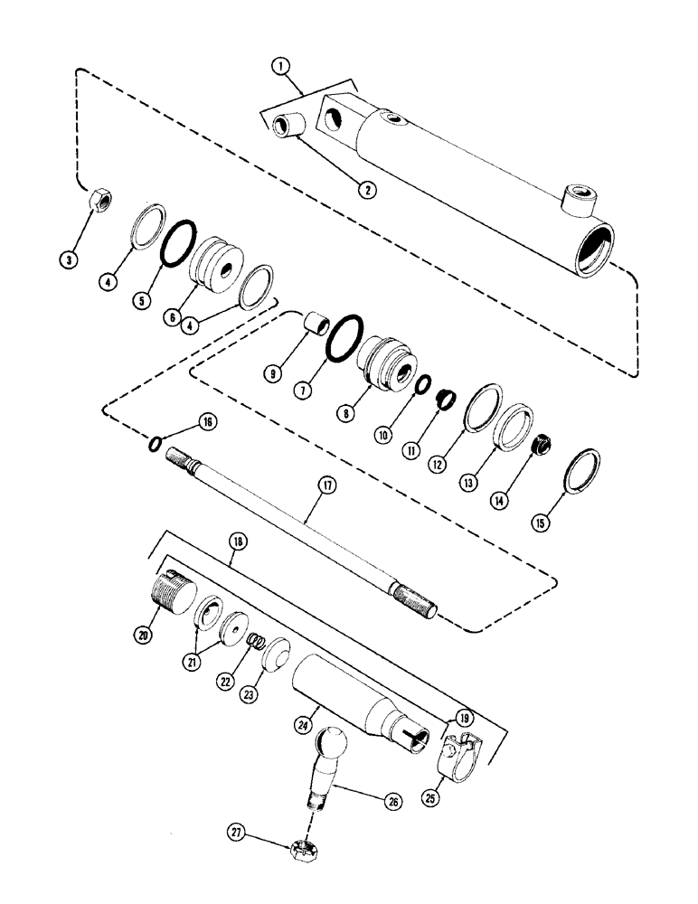 Схема запчастей Case IH 1470 - (134) - A44898 REAR STEERING CYLINDER (05) - STEERING