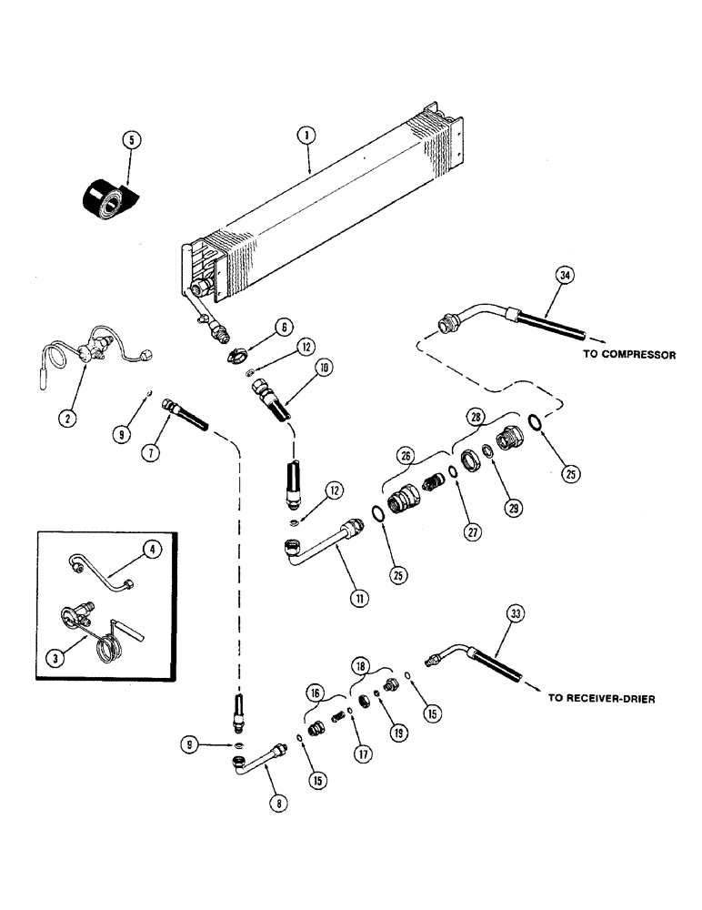 Схема запчастей Case IH 2470 - (518) - CAB, AIR CONDITIONING HOSES AND TUBES, CAB SERIAL NO. 7864002 AND AFTER (09) - CHASSIS/ATTACHMENTS