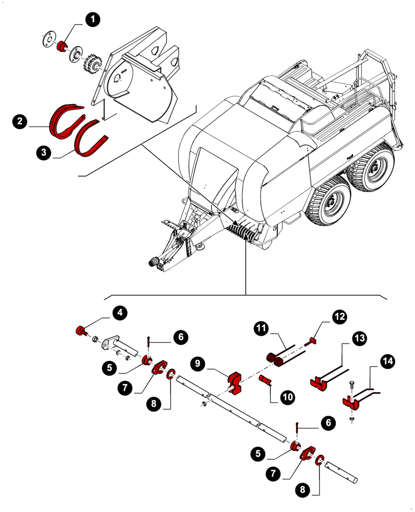 Схема запчастей Case IH LB433R - (00.00LB023[01]) - MAINTENANCE PARTS, PICK-UP FRAME, PICK-UP REEL (00) - GENERAL