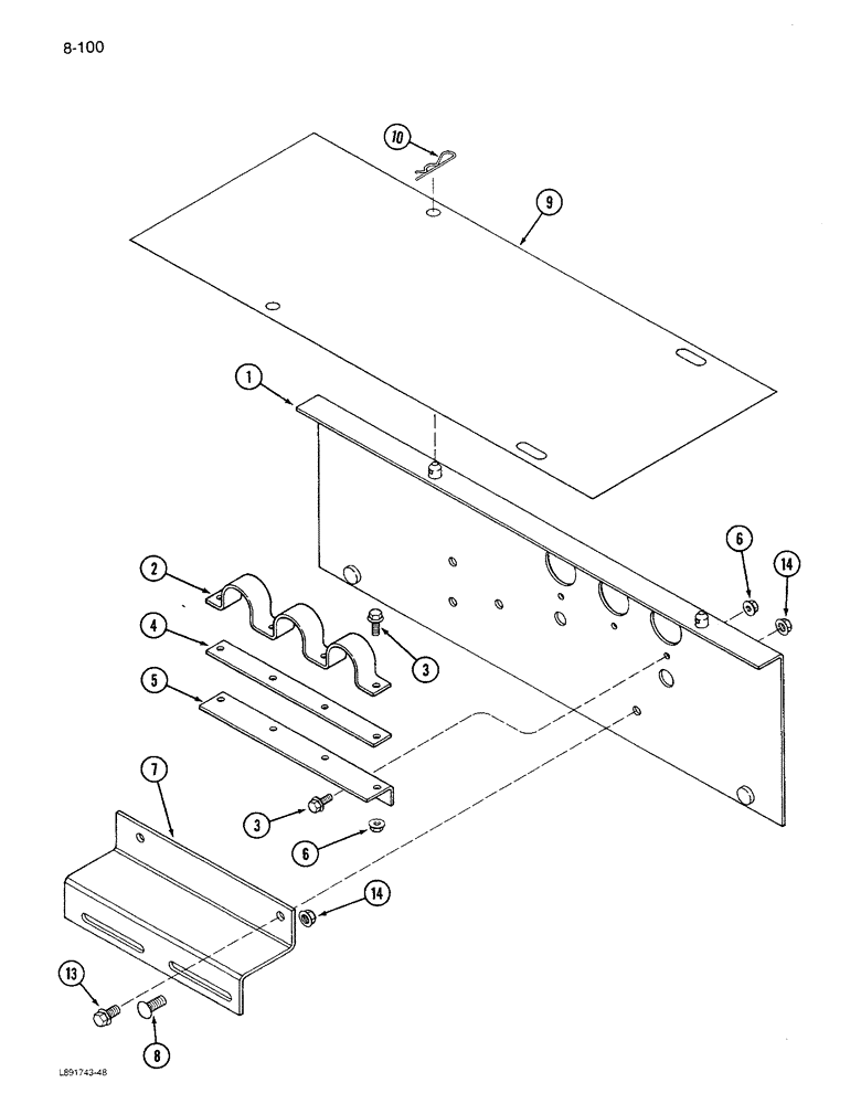 Схема запчастей Case IH 1680 - (8-100) - HYDRAULIC REEL DRIVE COUPLING MOUNTING, PRIOR TO P.I.N. JJC0047301 (07) - HYDRAULICS