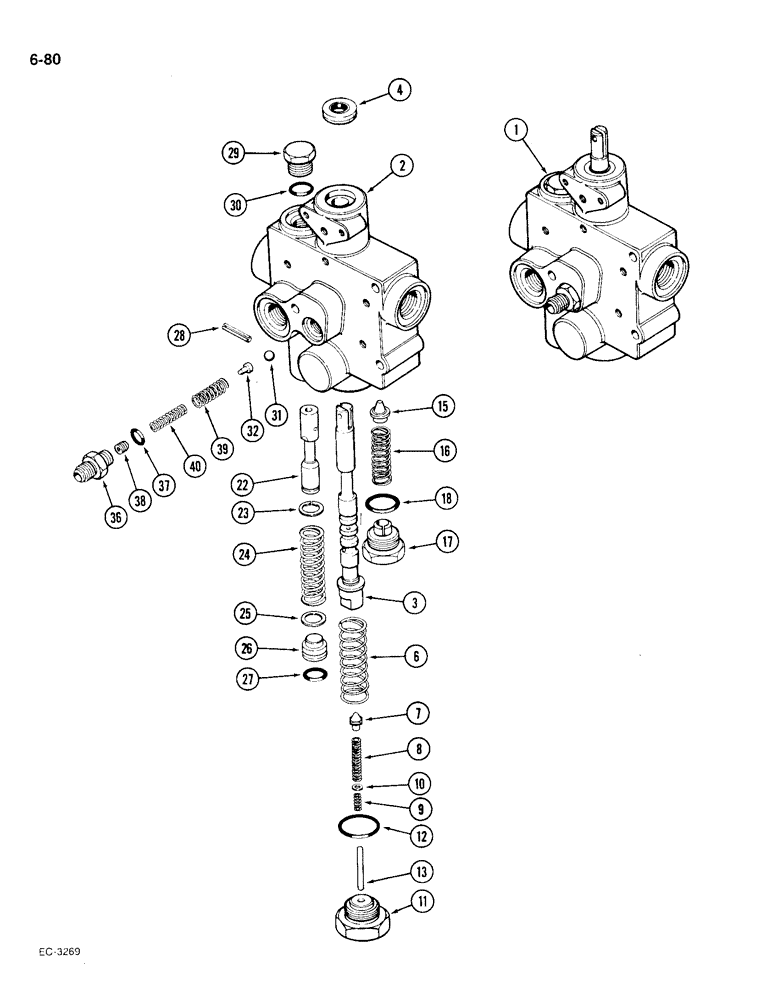 Схема запчастей Case IH 1896 - (6-80) - PTO AND CLUTCH CONTROL VALVE (06) - POWER TRAIN