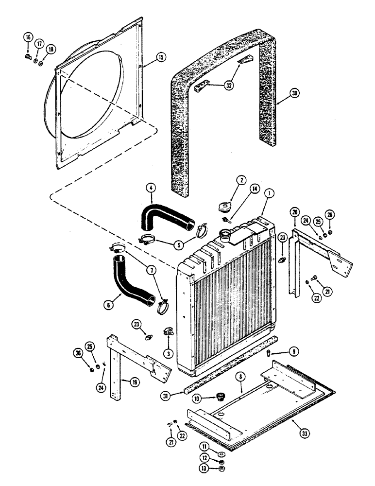 Схема запчастей Case IH 2390 - (2-02) - RADIATOR AND ATTACHING PARTS, 504BDT, DIESEL ENGINE (02) - ENGINE