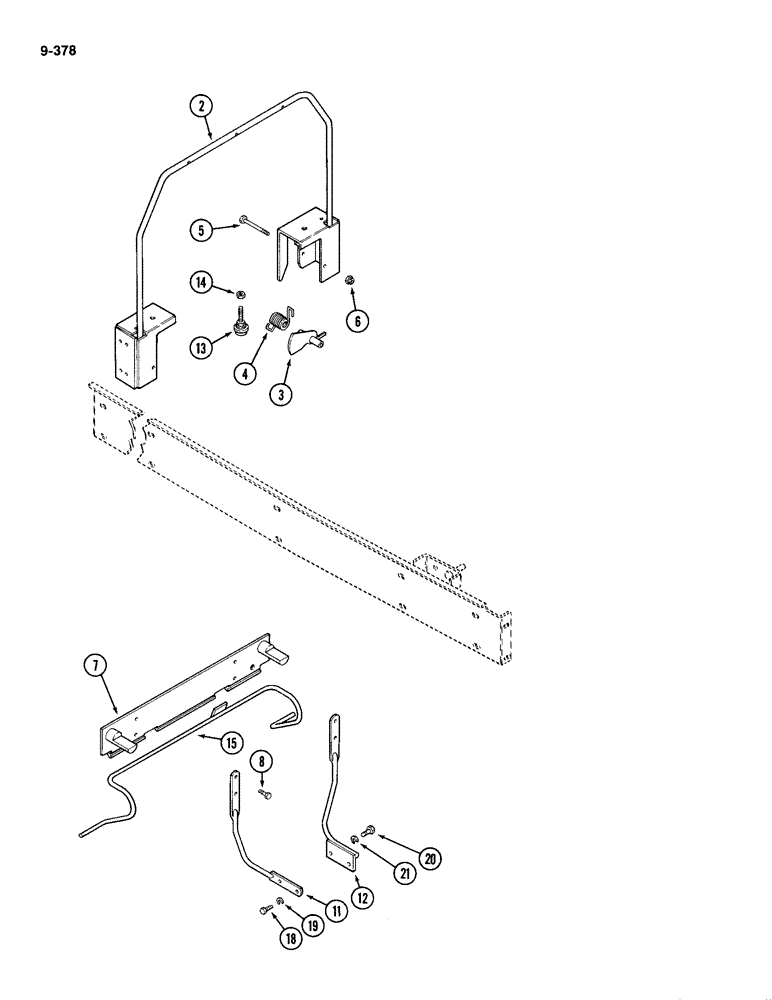 Схема запчастей Case IH 2094 - (9-378) - HOOD LATCH KIT, TRACTORS WITH LOADER (09) - CHASSIS/ATTACHMENTS