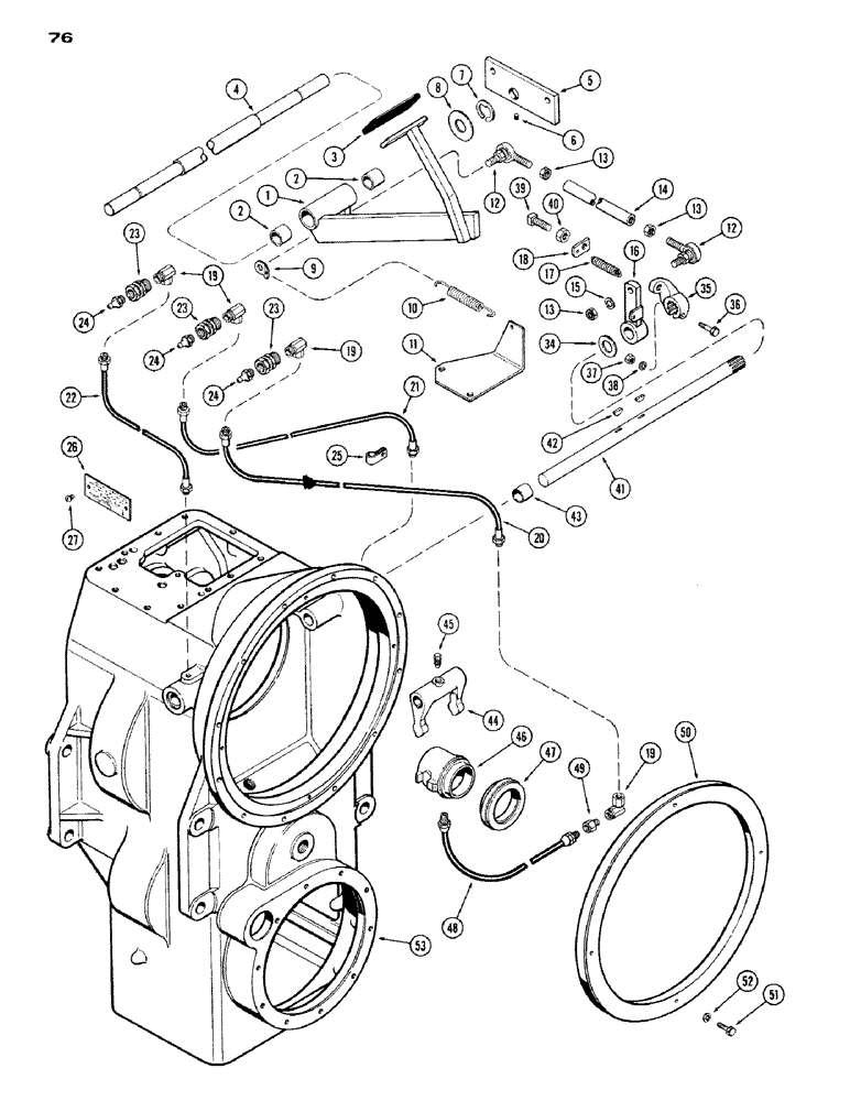 Схема запчастей Case IH 1200 - (076) - CLUTCH PEDAL AND TRANSMISSION LUBRICATION (06) - POWER TRAIN