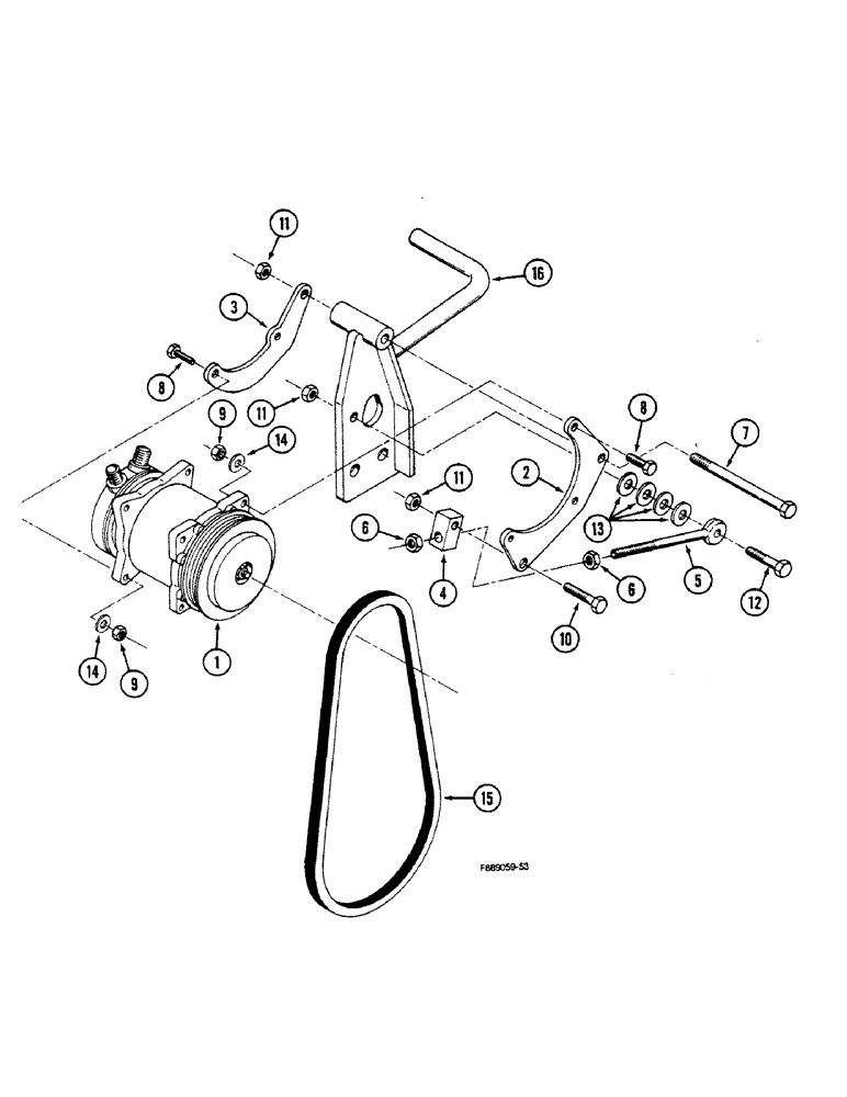 Схема запчастей Case IH 9150 - (9-106) - AIR CONDITIONING, COMPRESSOR MOUNTING AND DRIVE, 3306 ENGINE (09) - CHASSIS/ATTACHMENTS