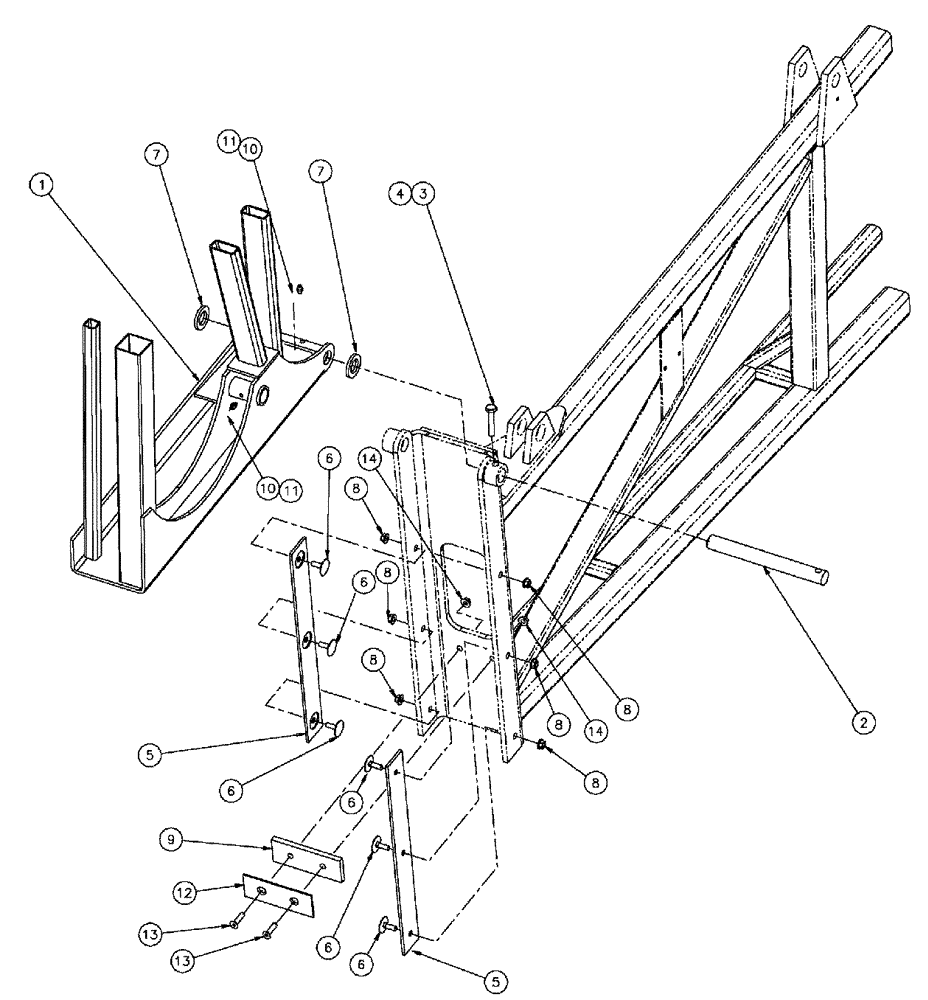 Схема запчастей Case IH SPX3320 - (08-016) - 100’ OUTER BOOM ASSEMBLY, LH (09) - BOOMS