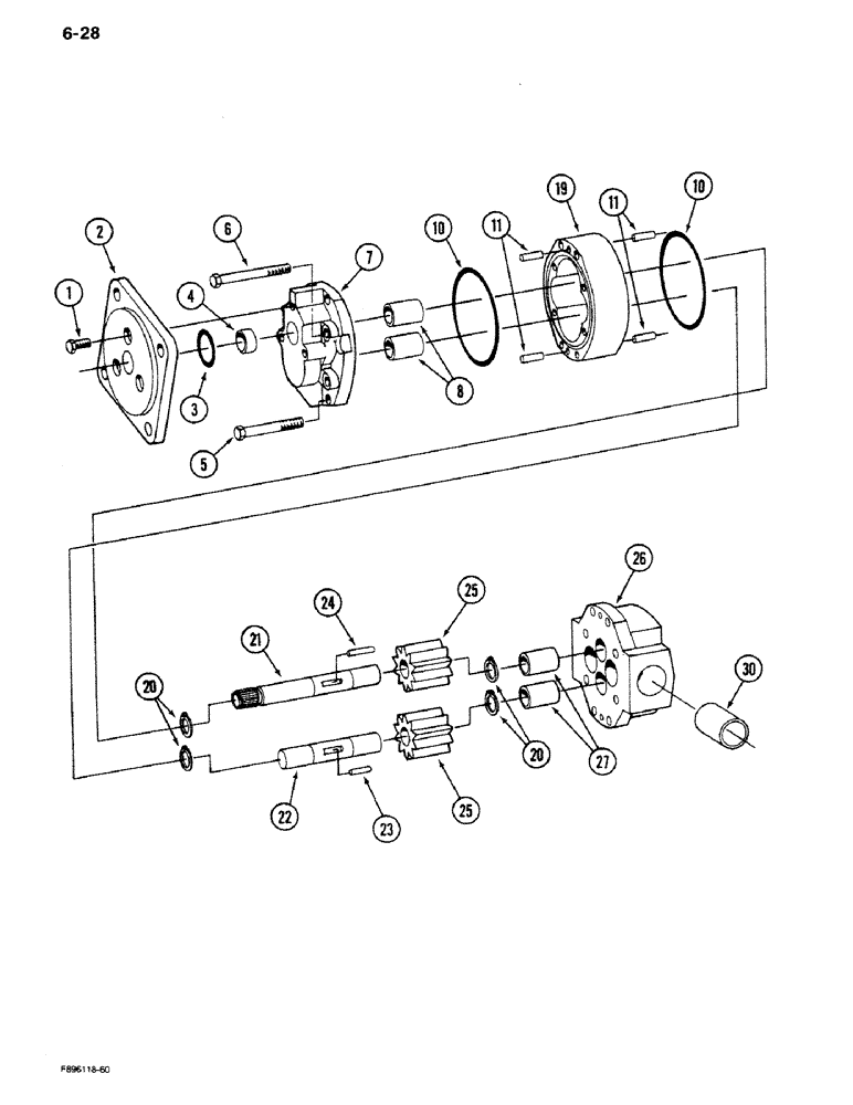 Схема запчастей Case IH 9280 - (6-28) - TRANSMISSION, LUBRICATION PUMP (CONTD) (06) - POWER TRAIN