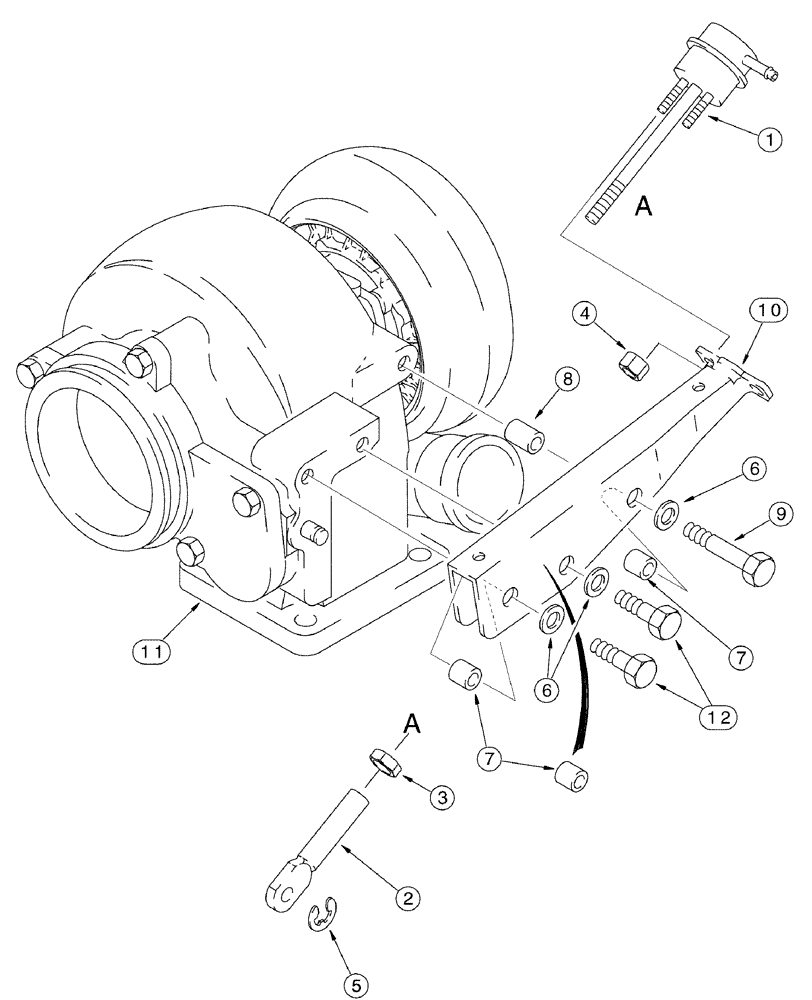 Схема запчастей Case IH 3210 - (03-013) - WASTAGE ACTUATOR (01) - ENGINE