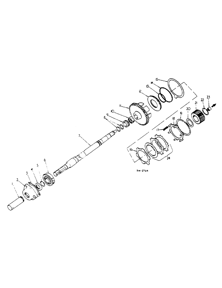 Схема запчастей Case IH 2400 - (07-51) - INDEPENDENT POWER TAKE OFF, SINGLE (04) - Drive Train