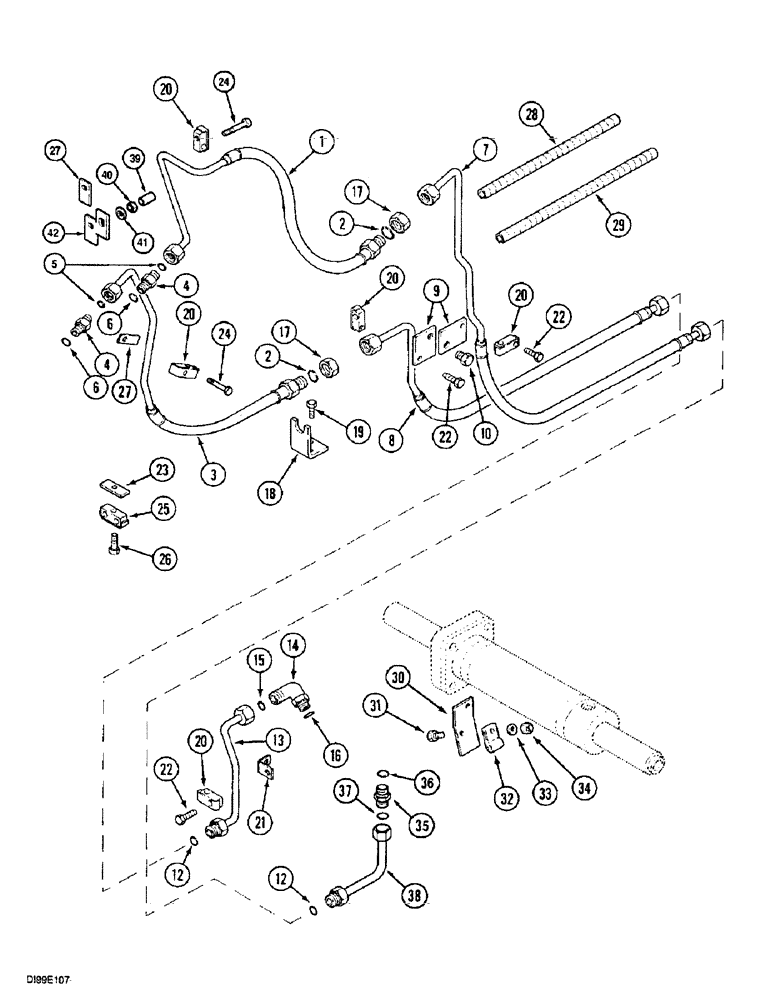 Схема запчастей Case IH 5220 - (5-14) - STEERING PIPES, PUMP TO STEERING CYLINDER, MFD (05) - STEERING