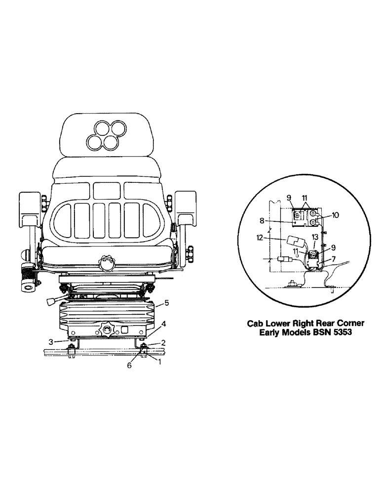 Схема запчастей Case IH CR-1280 - (01-15) - SEAT AND SUSPENSION (10) - CAB