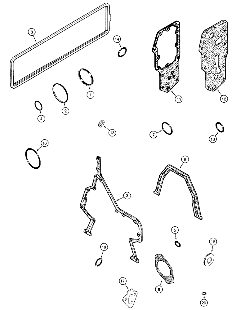 Схема запчастей Case IH 3150 - (03-022) - GASKET KIT, CYLINDER BLOCK (01) - ENGINE