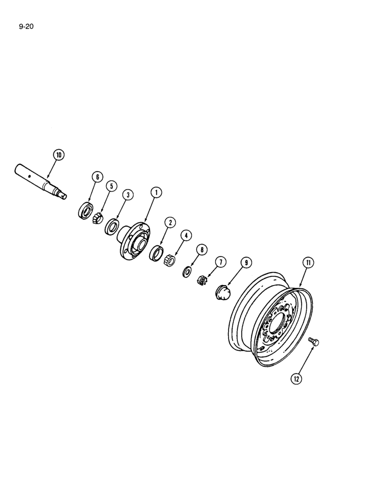 Схема запчастей Case IH 365 - (9-20) - WHEEL AND HUB (09) - CHASSIS/ATTACHMENTS