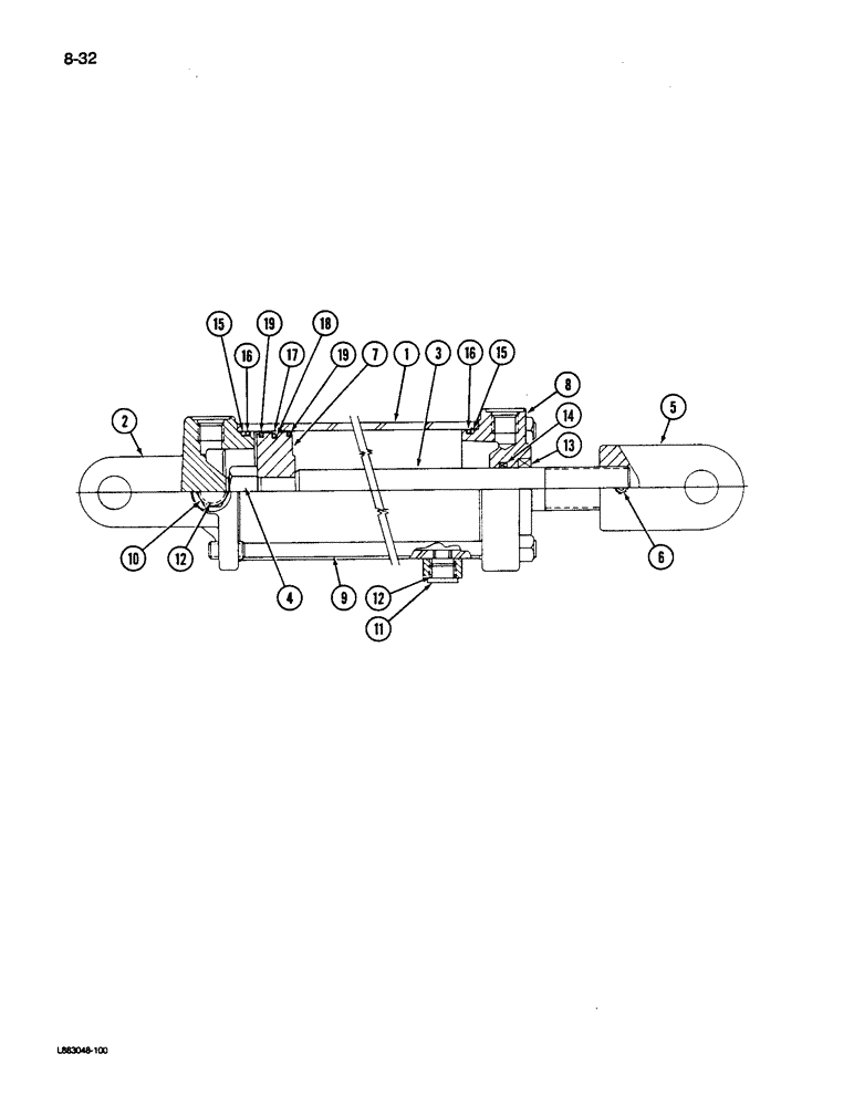 Схема запчастей Case IH 496 - (8-32) - TRANSPORT LIFT CYLINDER 3-1/2 X 8 INCH (08) - HYDRAULICS