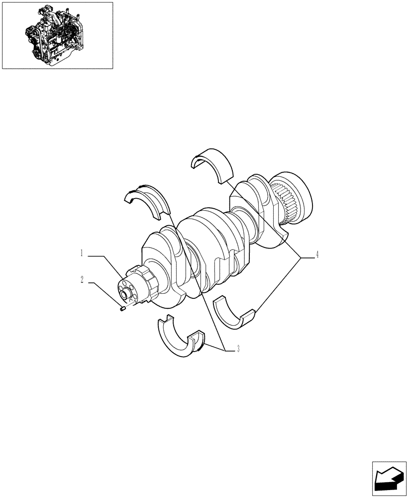 Схема запчастей Case IH JX1095C - (0.08.0) - CRANKSHAFT (01) - ENGINE