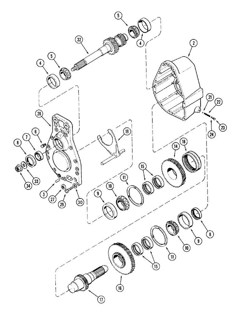 Схема запчастей Case IH 2366 - (09B-04) - ROTOR DRIVE - HOUSING, GEAR (14) - ROTOR, CONCANVES & SIEVE