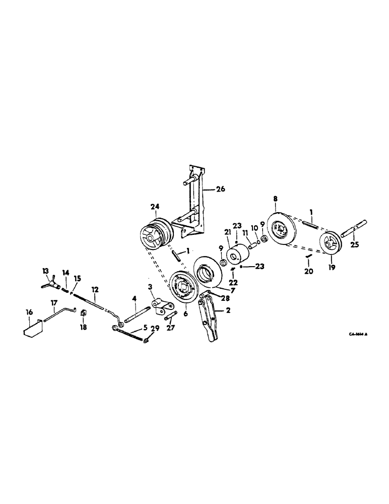 Схема запчастей Case IH 615 - (24-04) - CLEANING FAN, VARIABLE FAN DRIVE, SERIAL NO. 3290 AND BELOW (15) - CLEANING